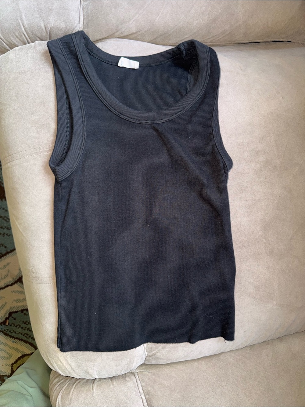 Cotton On Black Ribbed Tank - Sleeveless Women's Top